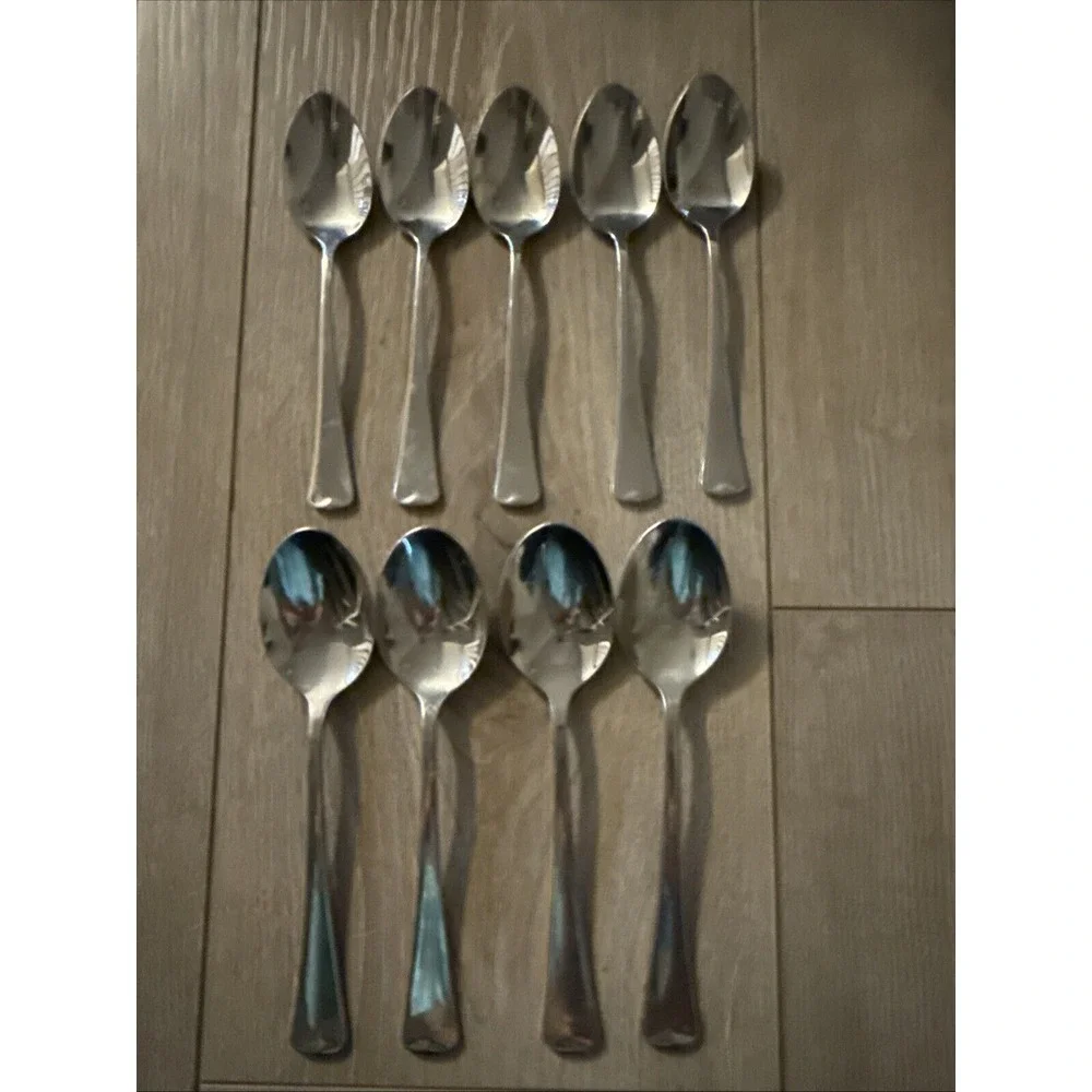 9 Pcs Wyndham Oneida 1881 Rogers Stainless Flatware Teaspoons Oval Place‎ Spoons
